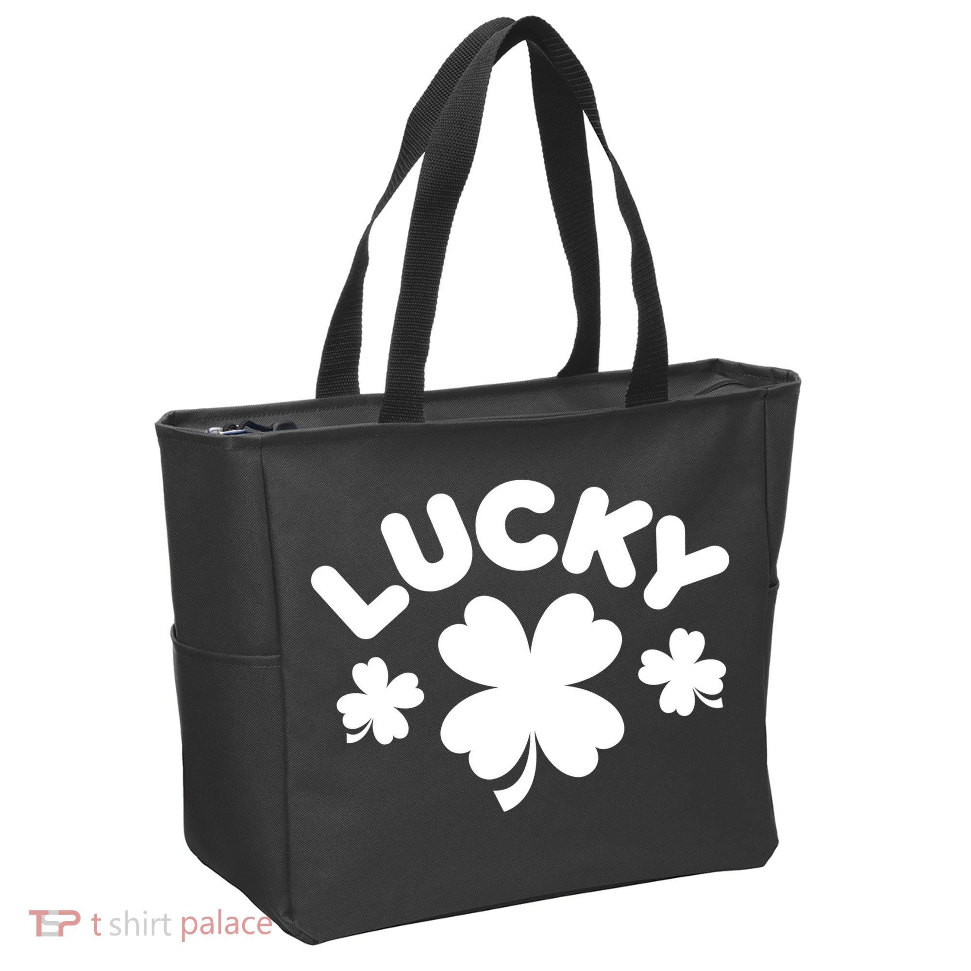 Lucky St Patricks Day Clover Festive Tote Bag