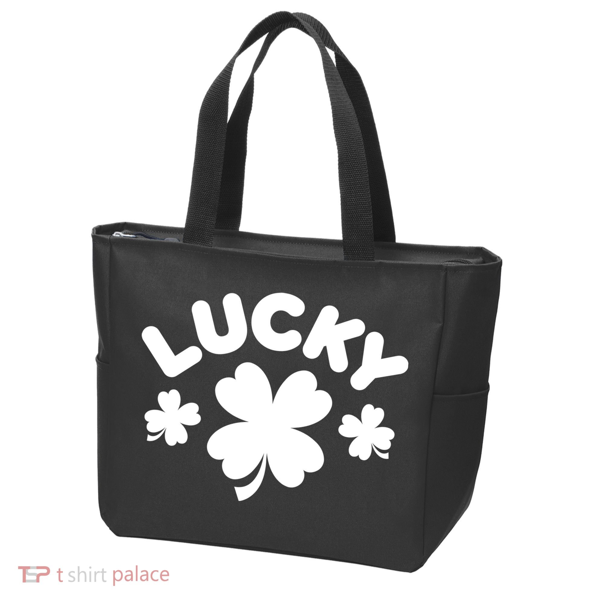 Lucky St Patricks Day Clover Festive Tote Bag