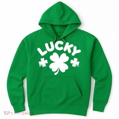 Lucky St Patricks Day Clover Festive Hoodie