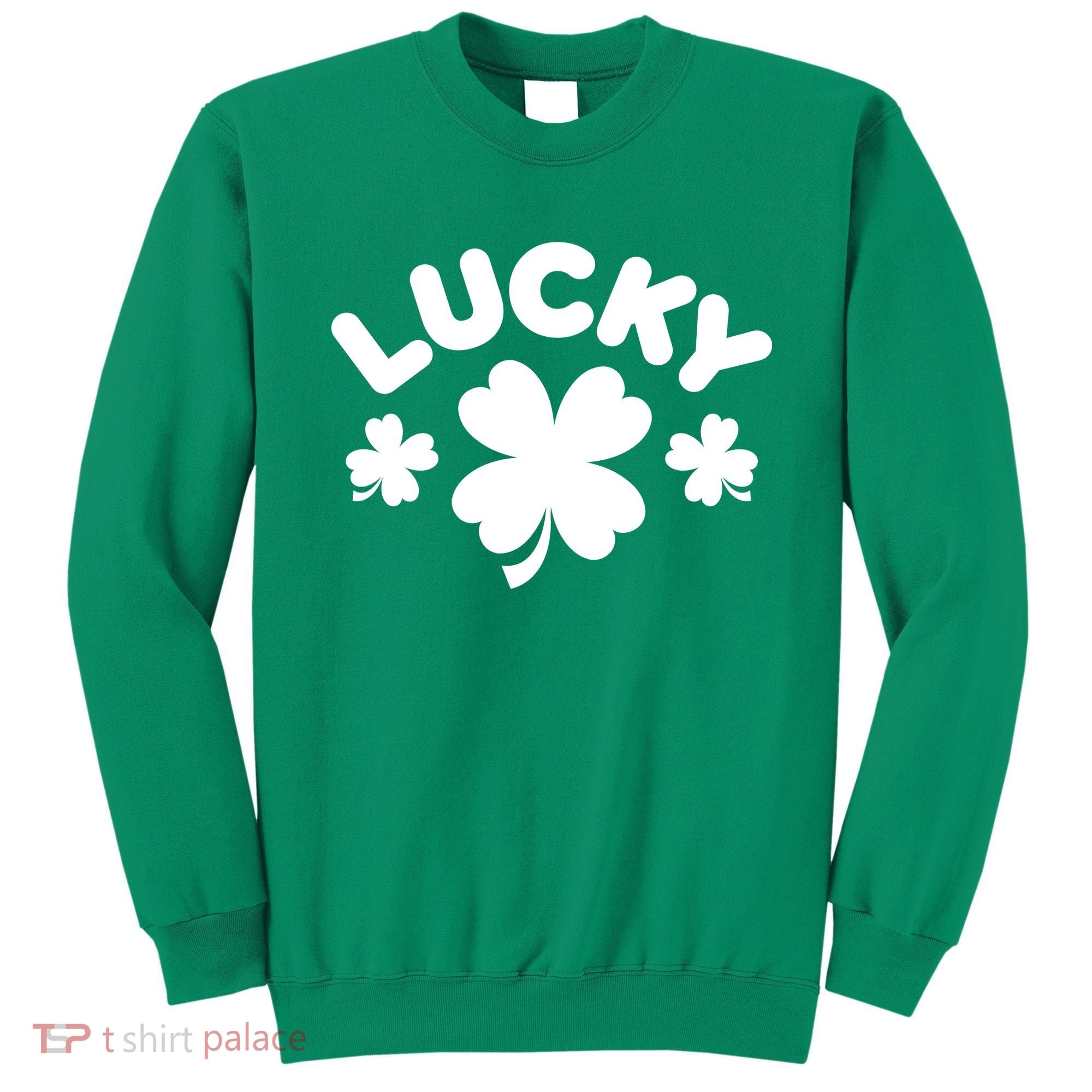 Lucky St Patricks Day Clover Festive Sweatshirt