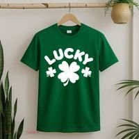 Lucky St Patricks Day Clover Festive T-Shirt thumb 2