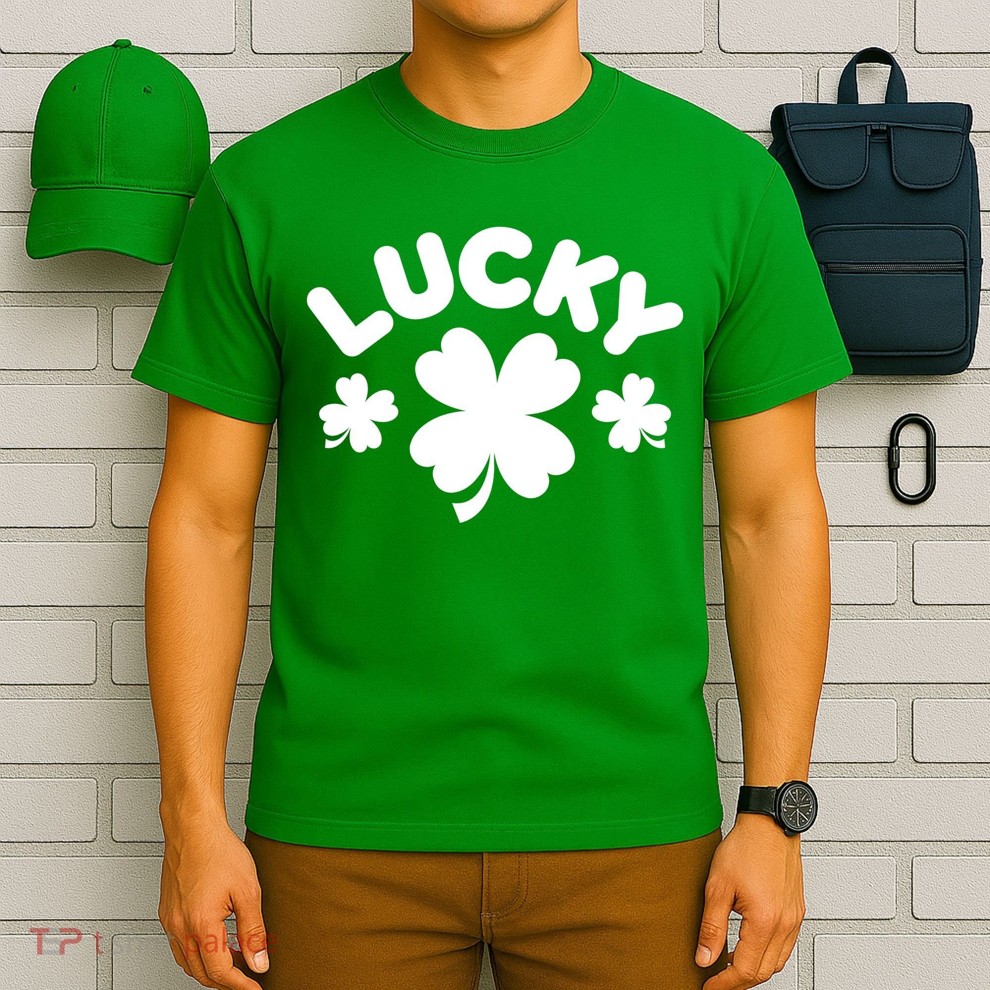 Lucky St Patricks Day Clover Festive T-Shirt