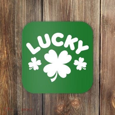 Lucky St Patricks Day Clover Festive Coaster