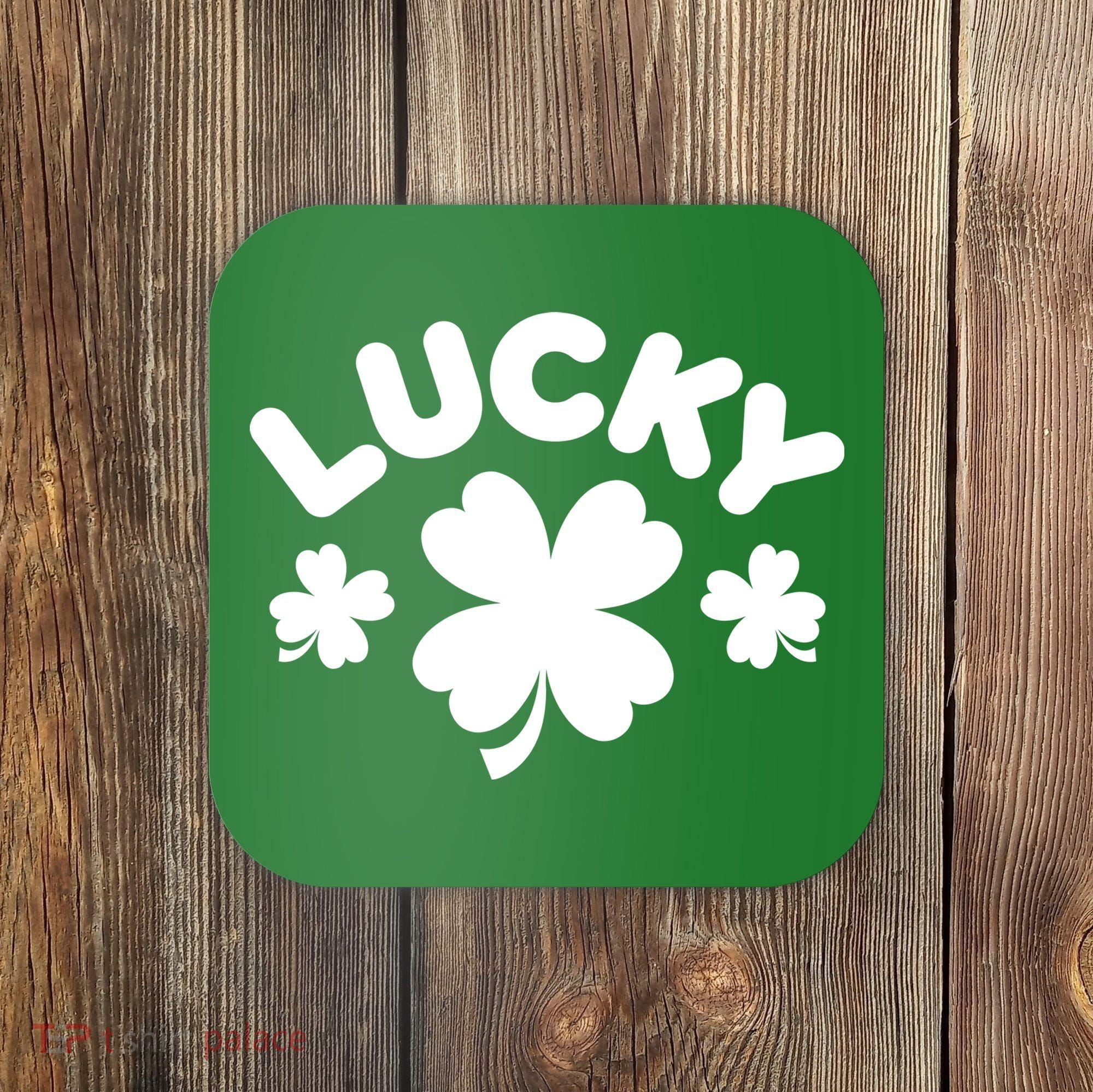 Lucky St Patricks Day Clover Festive Coaster