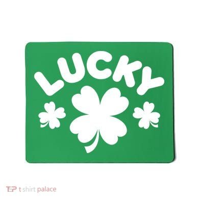 Lucky St Patricks Day Clover Festive Mousepad