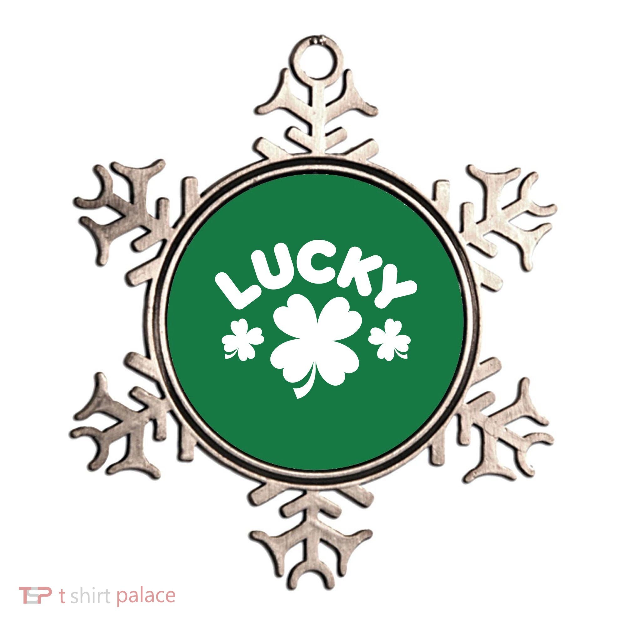Lucky St Patricks Day Clover Festive Ornament