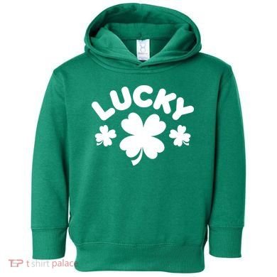 Lucky St Patricks Day Clover Festive Toddler Hoodie