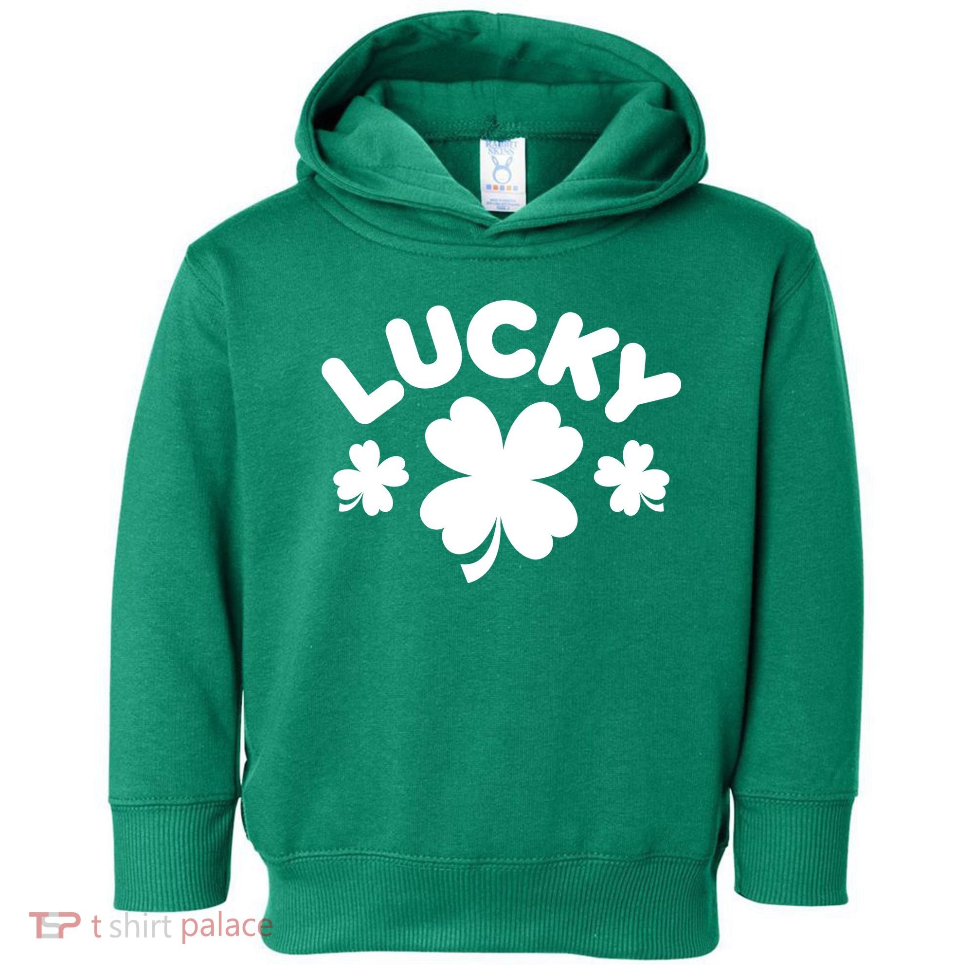 Lucky St Patricks Day Clover Festive Toddler Hoodie