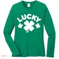 Lucky St Patricks Day Clover Festive Women's Long Sleeve Shirt thumb 0