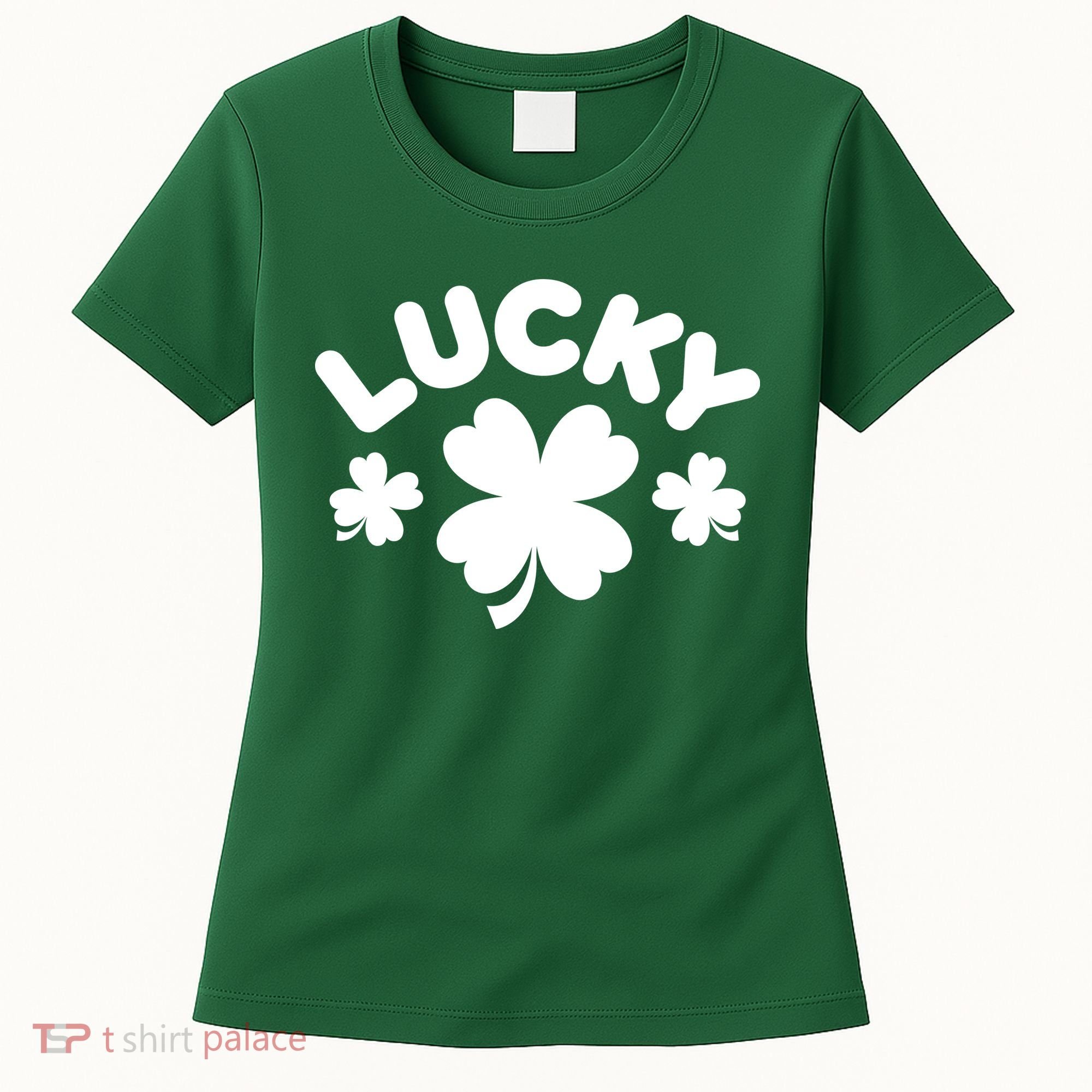 Lucky St Patricks Day Clover Festive Women's T-Shirt