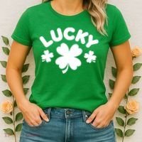 Lucky St Patricks Day Clover Festive Women's T-Shirt thumb 2