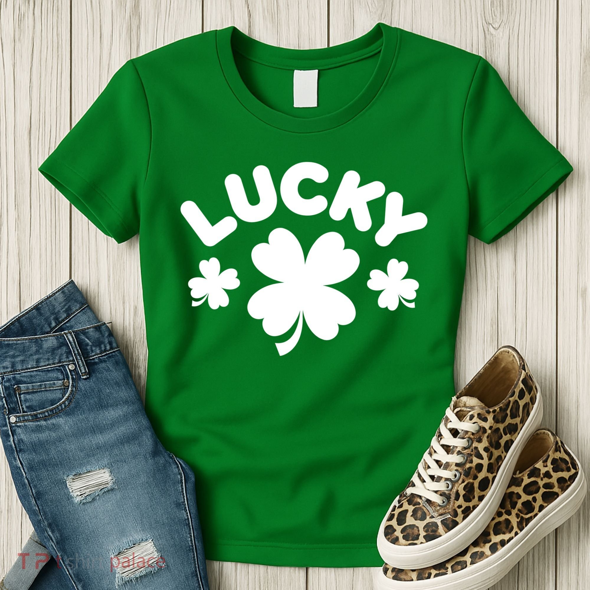 Lucky St Patricks Day Clover Festive Women's T-Shirt