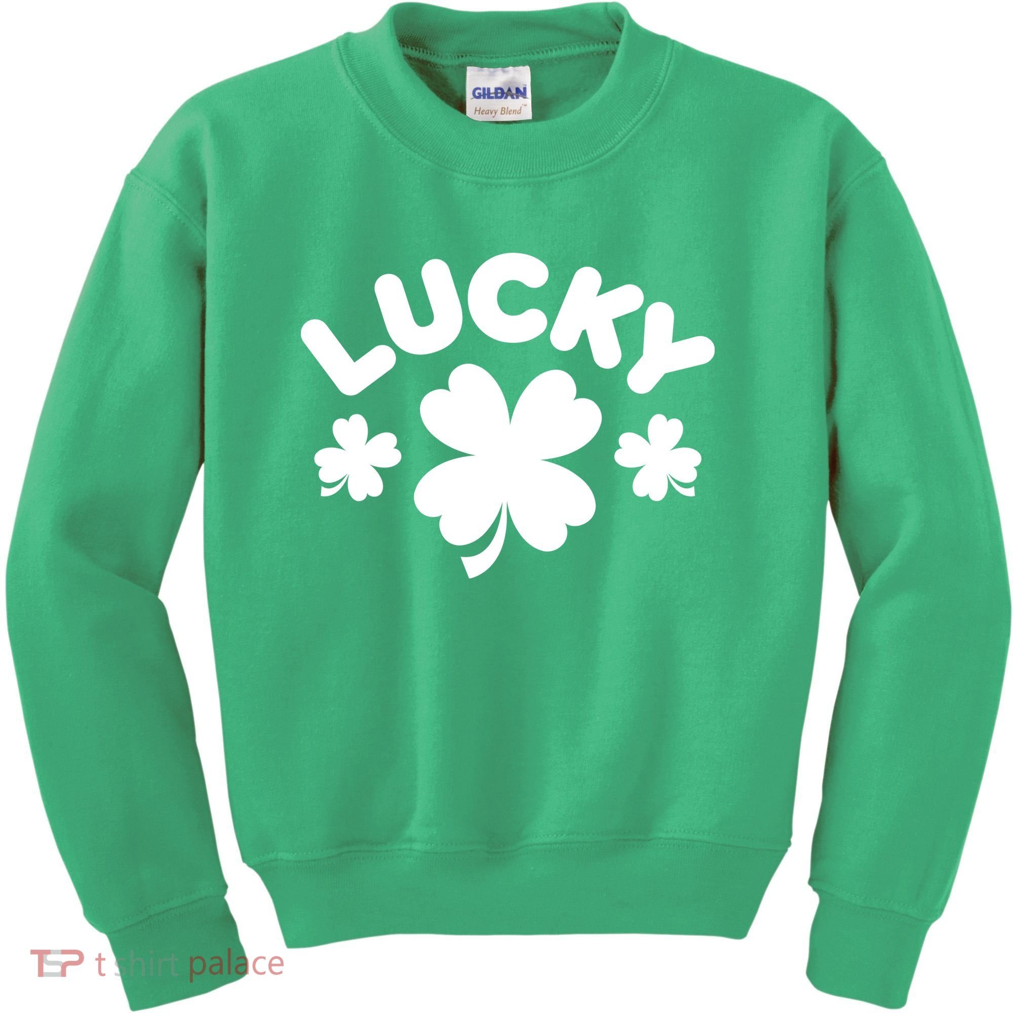 Lucky St Patricks Day Clover Festive Kids Sweatshirt