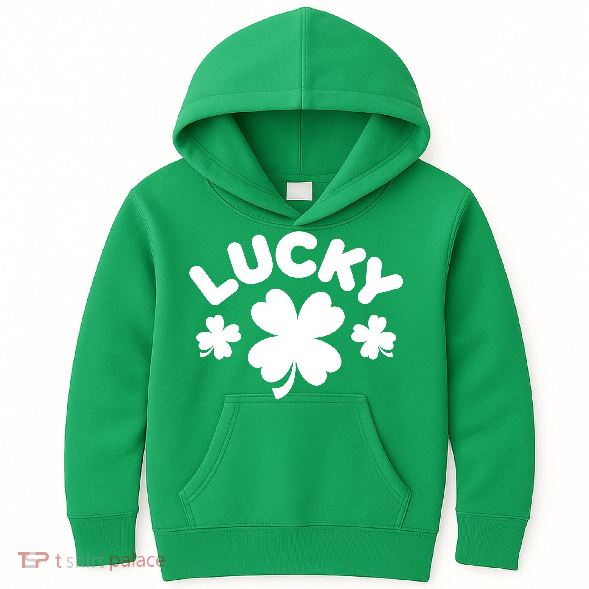 Lucky St Patricks Day Clover Festive Kids Hoodie