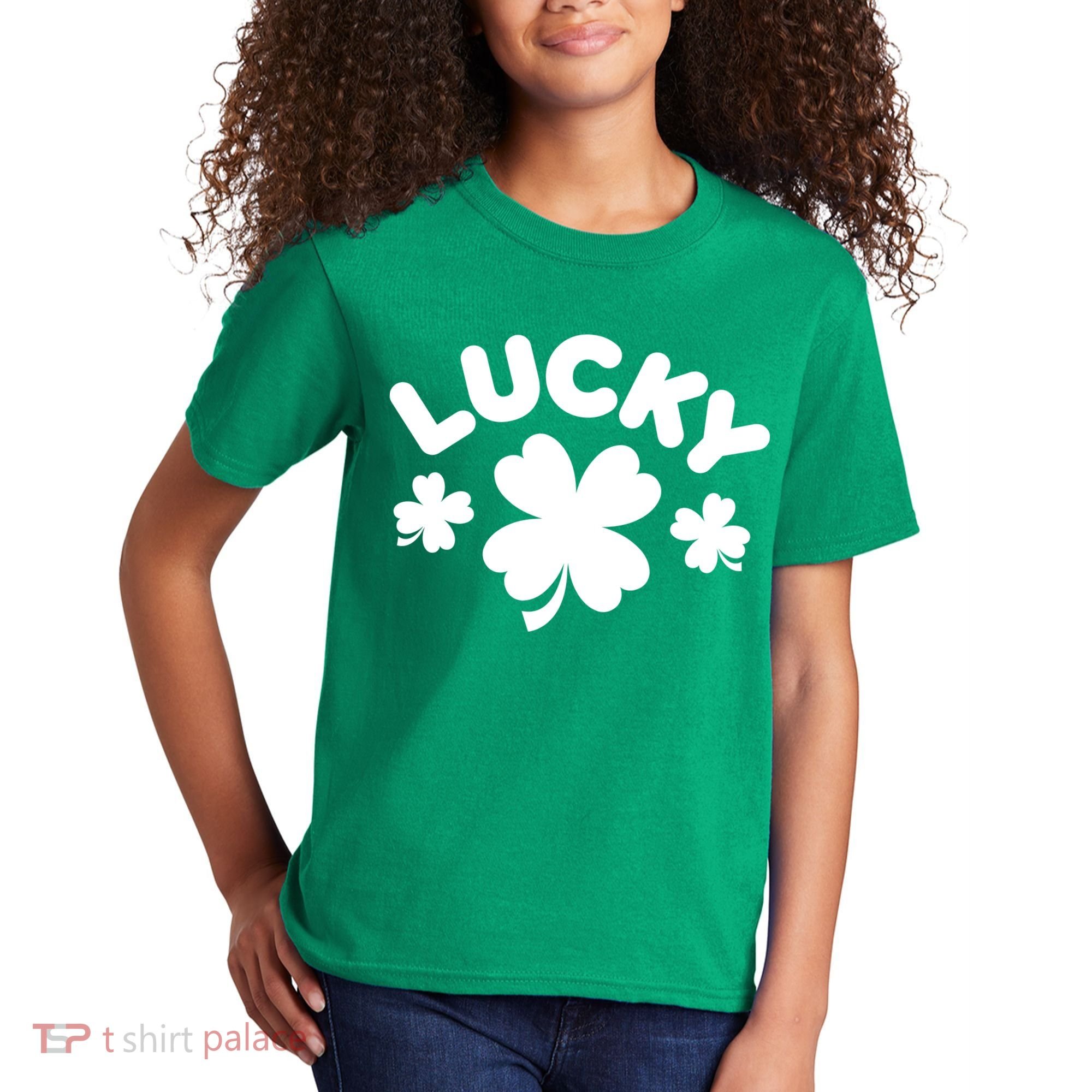 Lucky St Patricks Day Clover Festive Kids T-Shirt