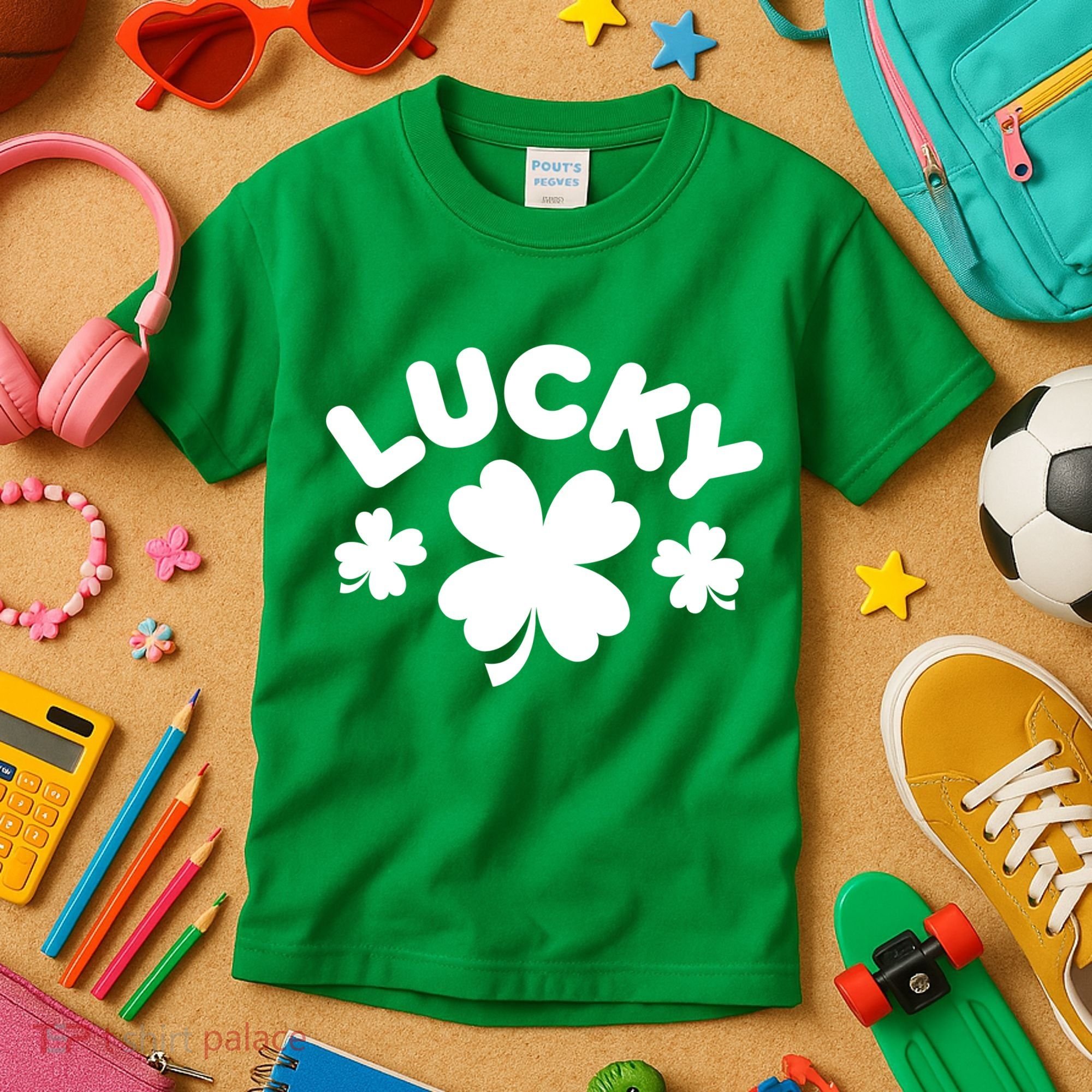 Lucky St Patricks Day Clover Festive Kids T-Shirt
