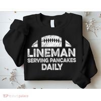 Lineman Serving Pancakes Daily Football Offensive Lineman Sweatshirt thumb 2