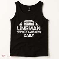 Lineman Serving Pancakes Daily Football Offensive Lineman Tank Top thumb 2