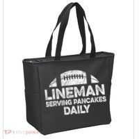 Lineman Serving Pancakes Daily Football Offensive Lineman Tote Bag thumb 2