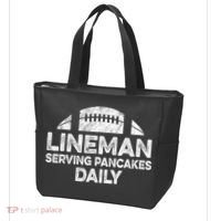 Lineman Serving Pancakes Daily Football Offensive Lineman Tote Bag thumb 3