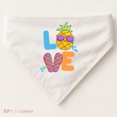 Love Summer Pineapple Cute USA-Made Doggie Bandana