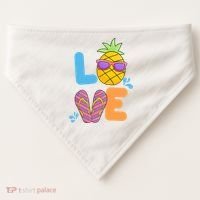 Love Summer Pineapple Cute USA-Made Doggie Bandana thumb 0