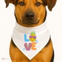 Love Summer Pineapple Cute USA-Made Doggie Bandana thumb 1