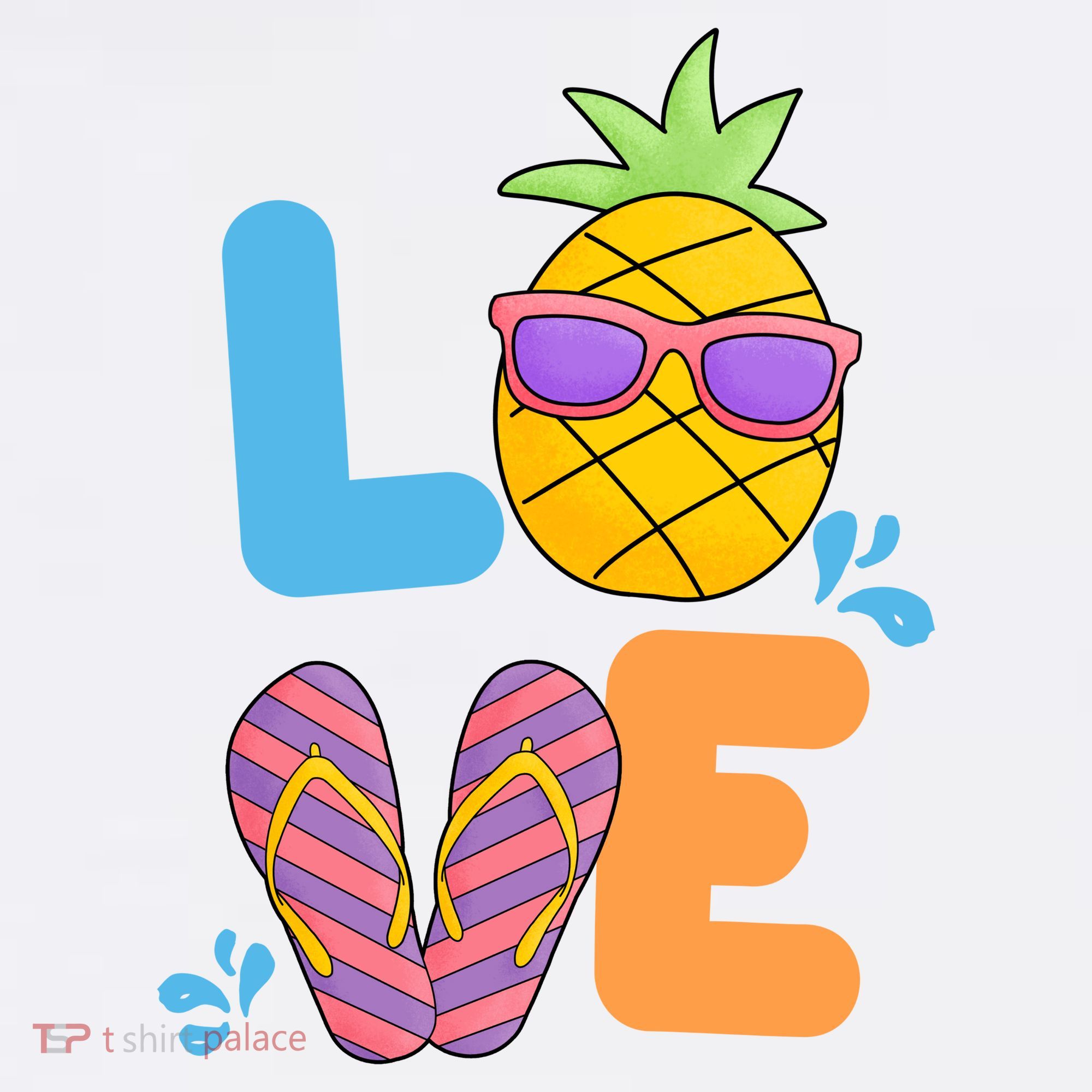 Love Summer Pineapple Cute USA-Made Doggie Bandana