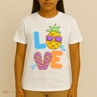 Love Summer Pineapple Cute T-Shirt thumb 4