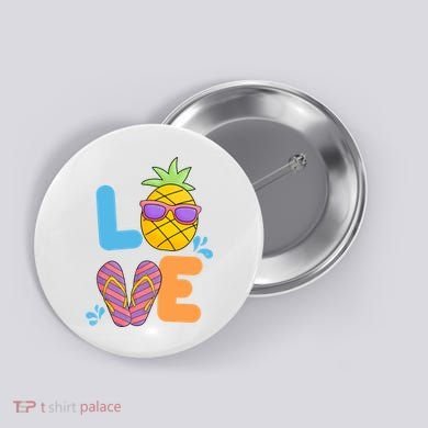 Love Summer Pineapple Cute Button