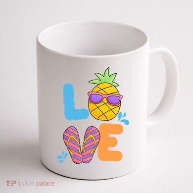 Love Summer Pineapple Cute Coffee Mug back