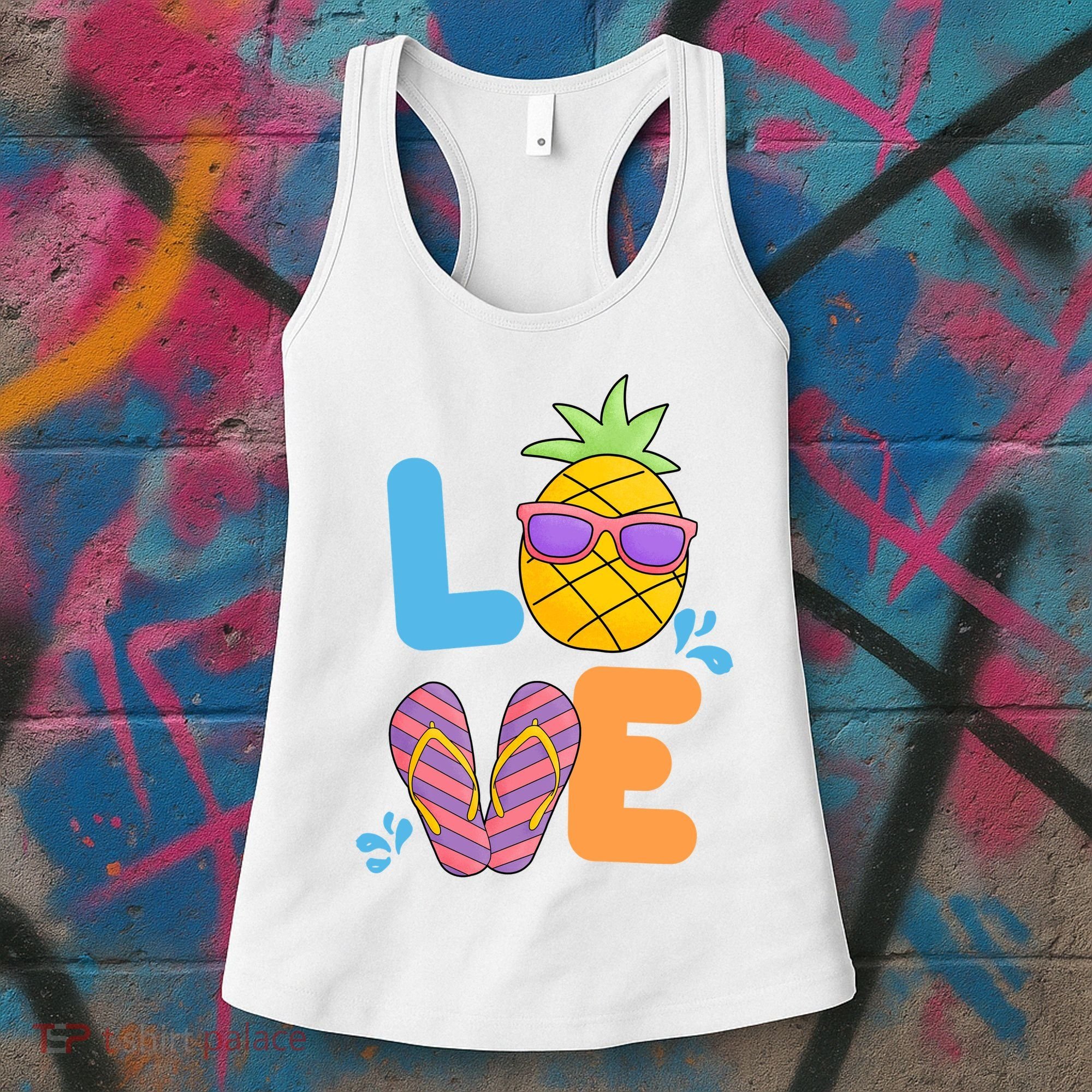 Love Summer Pineapple Cute Women's Tank Top