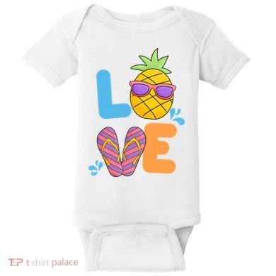 Love Summer Pineapple Cute Baby Bodysuit
