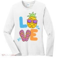 Love Summer Pineapple Cute Women's Long Sleeve Shirt thumb 0