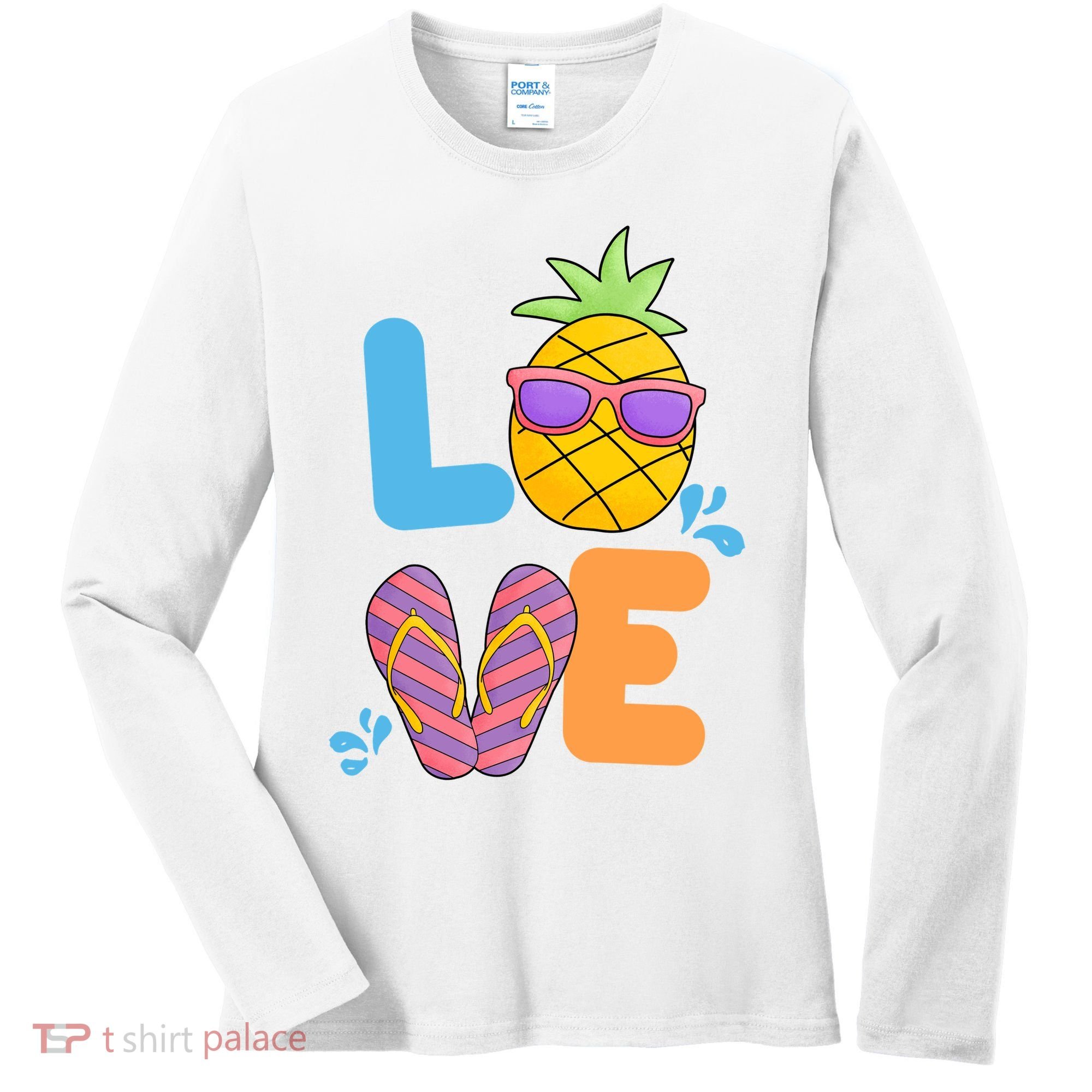 Love Summer Pineapple Cute Women's Long Sleeve Shirt