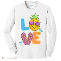 Love Summer Pineapple Cute Kids Long Sleeve Shirt thumb 0