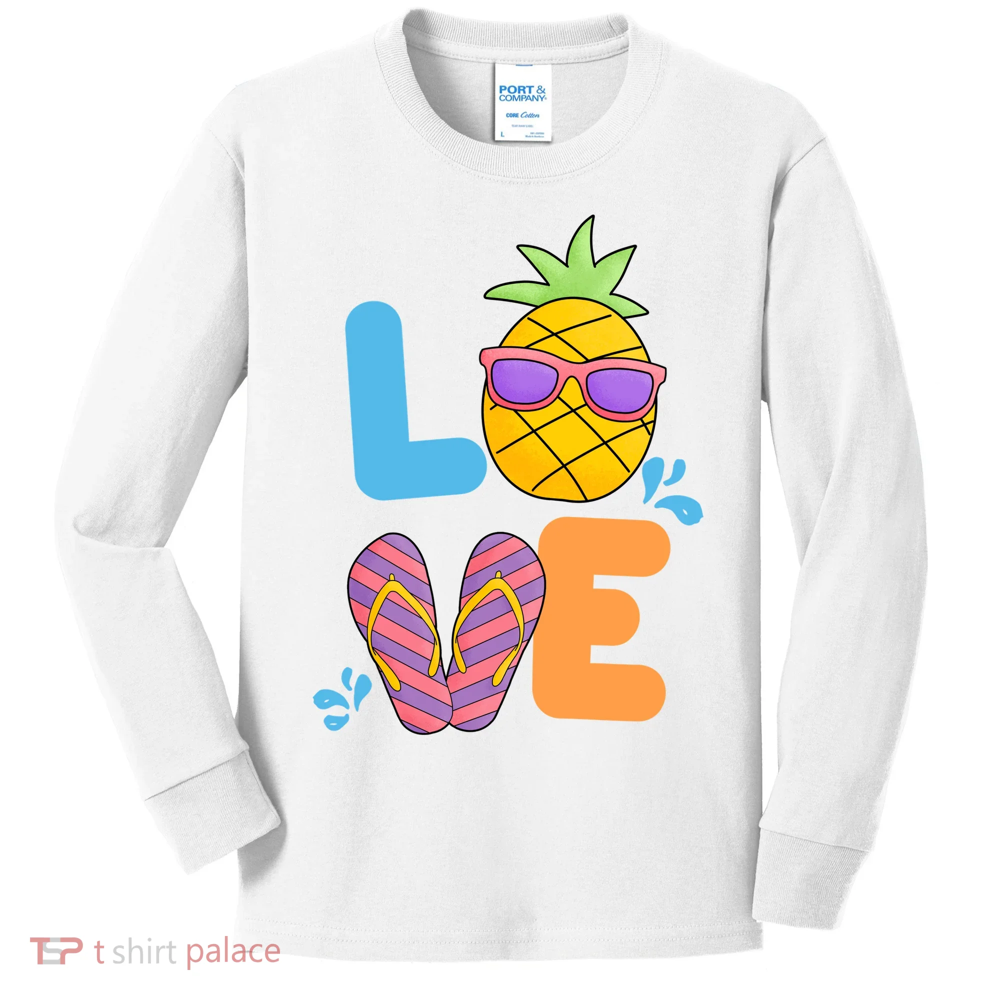Love Summer Pineapple Cute Kids Long Sleeve Shirt