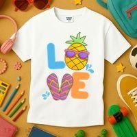Love Summer Pineapple Cute Kids T-Shirt thumb 3