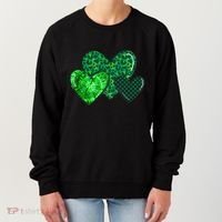 Love St Pattys Day Clover Leaf Hearts Women's Sweatshirt thumb 0