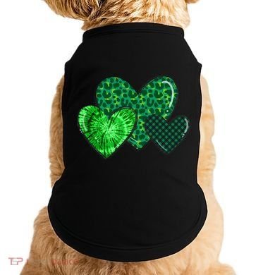 Love St Pattys Day Clover Leaf Hearts Doggie Tank