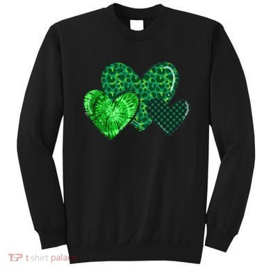 Love St Pattys Day Clover Leaf Hearts Sweatshirt