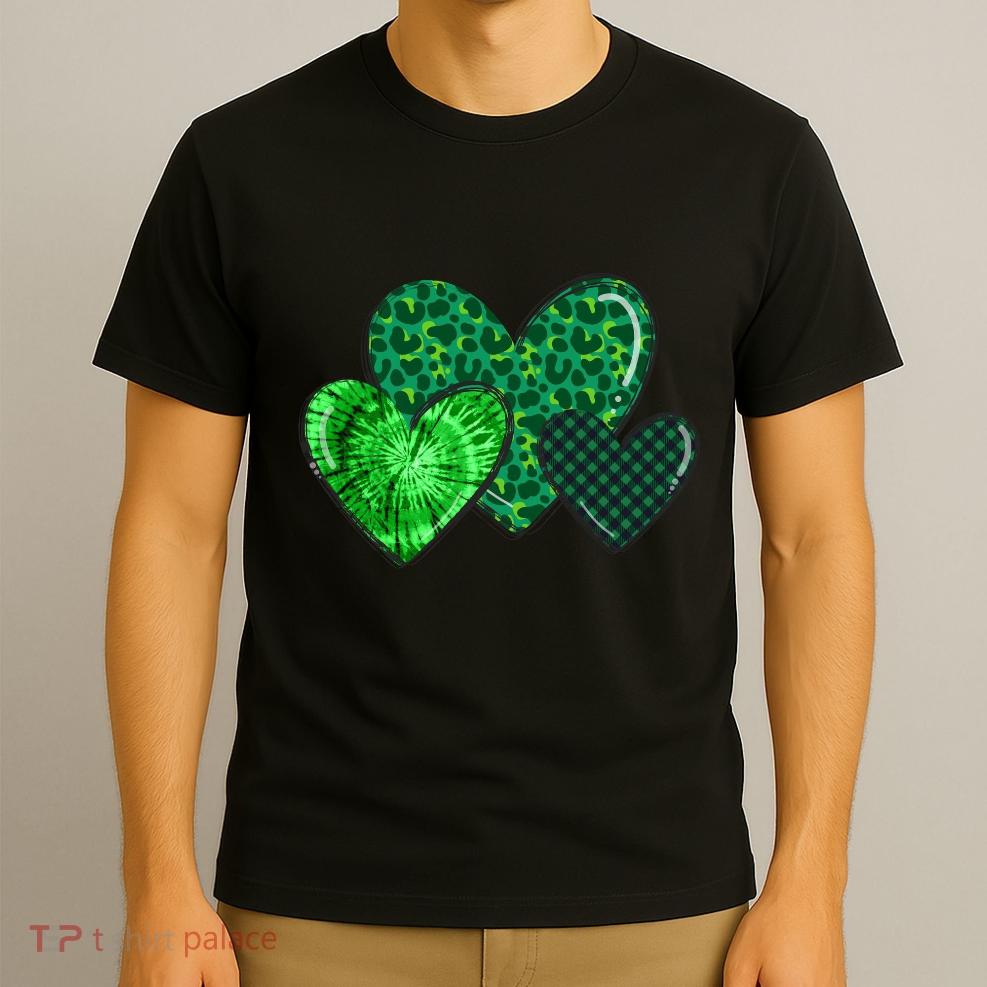 Love St Pattys Day Clover Leaf Hearts T-Shirt