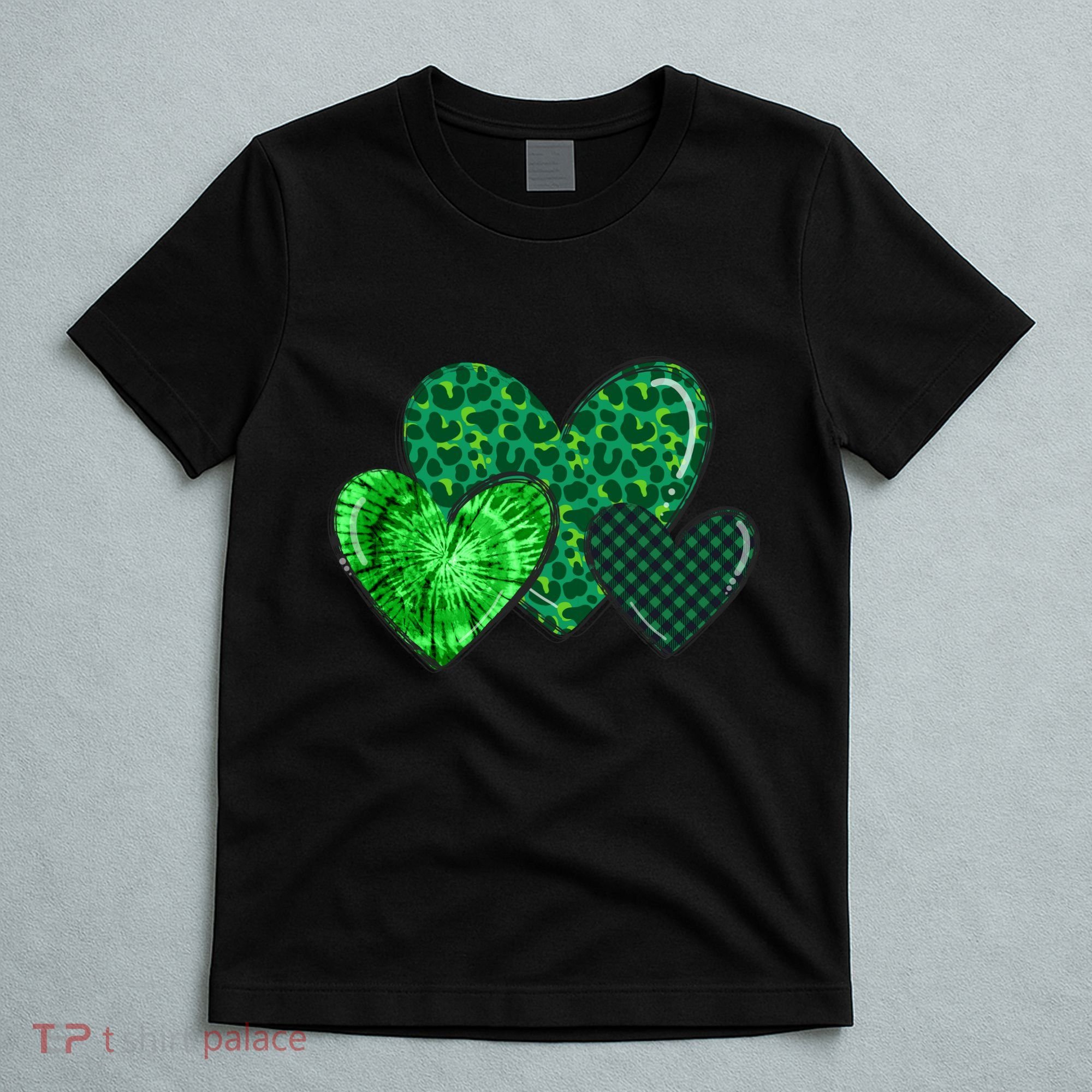 Love St Pattys Day Clover Leaf Hearts T-Shirt