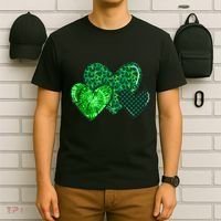 Love St Pattys Day Clover Leaf Hearts T-Shirt thumb 6
