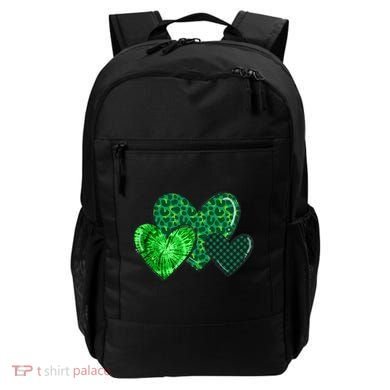 Love St Pattys Day Clover Leaf Hearts Backpack
