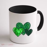 Love St Pattys Day Clover Leaf Hearts Coffee Mug thumb 1