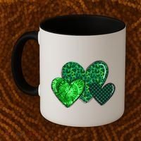 Love St Pattys Day Clover Leaf Hearts Coffee Mug thumb 2