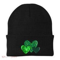 Love St Pattys Day Clover Leaf Hearts Beanie thumb 0