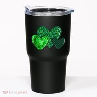 Love St Pattys Day Clover Leaf Hearts Tumbler thumb 0