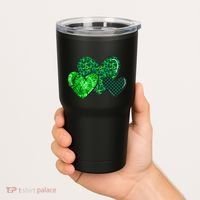 Love St Pattys Day Clover Leaf Hearts Tumbler thumb 2